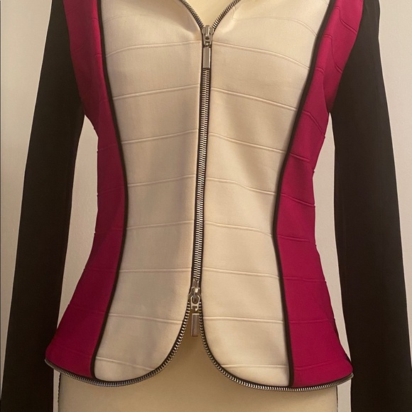 Joseph Ribkoff size 6 tri-colored jacket stretchy material - Picture 4 of 9